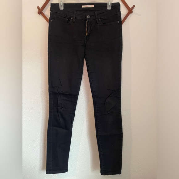 Levi’s 711 Skinny Black Low Rise Skinny Stretch Jeans Size 29 - Picture 2 of 9